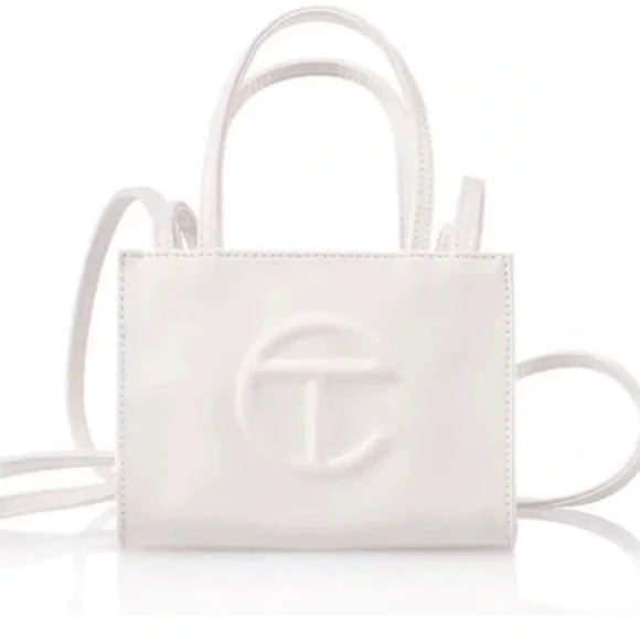 Telfar White Mini Shopping Bag and small matching belt - Picture 1 of 4
